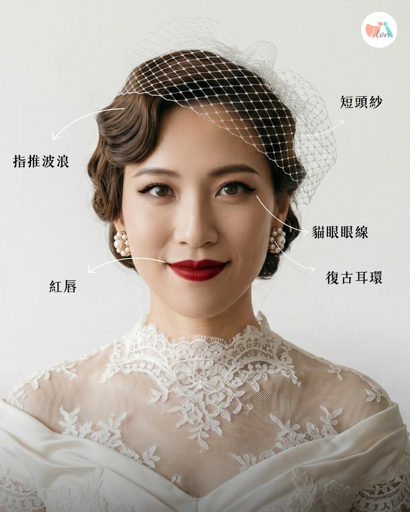 復古優雅風妝髮